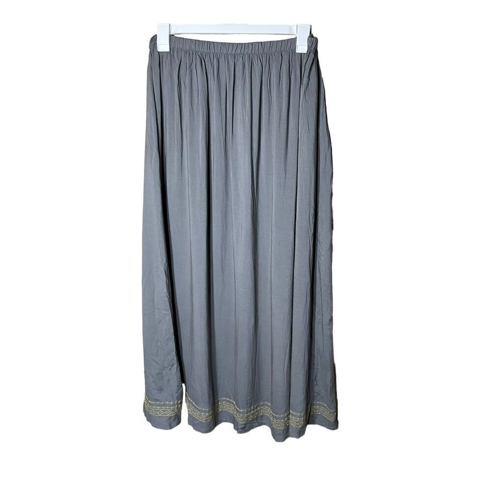 Taillissime Gray Maxi Skirt With Gold Embroidery Size‎ 18W